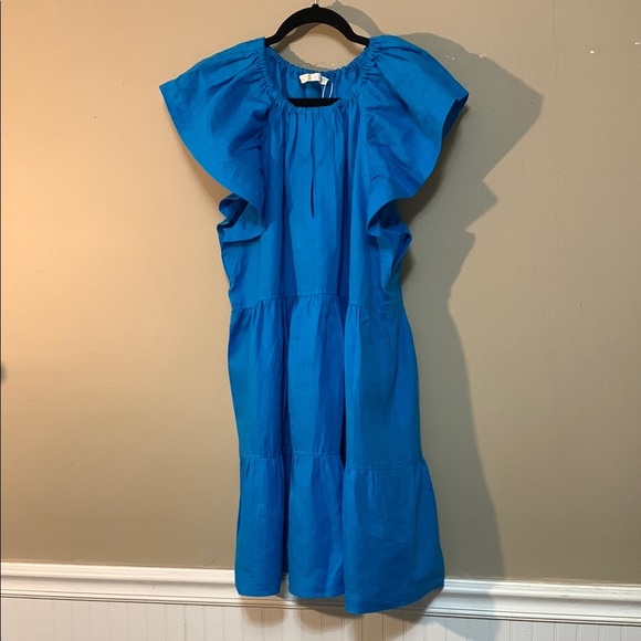 Marie Oliver Kara Women’s 100% Linen Tiered Large Mini Dress Lagenlook Oversized